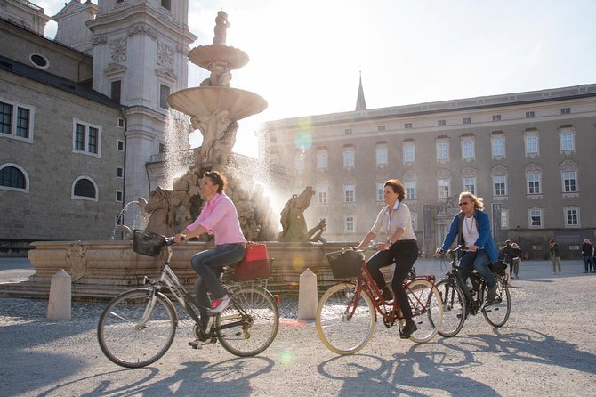 Discover Salzburg by bike: Fun and informative - Mirabell Gardens, Pegasus Fountain, and movie steps