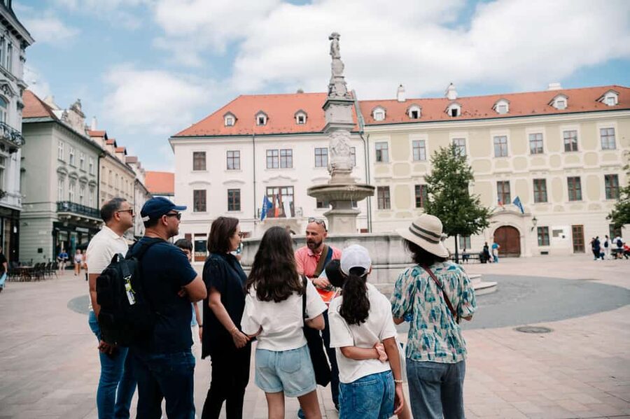 From Vienna: Bratislava City Tour with Food Options - Meeting your guide beneath the UFO bridge