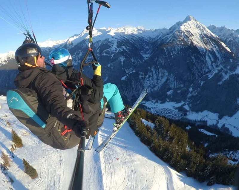 Mayrhofen: Private Paragliding Flight - All Levels - Freedom - Takeoff: a few steps, then the ground drops away