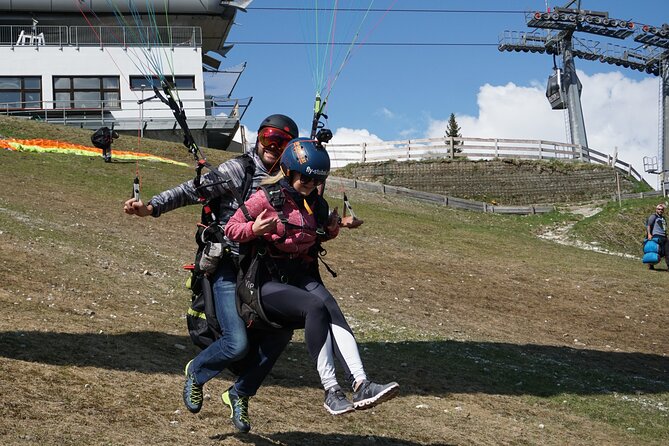 Paragliding in the morning - Riding the lift to the launch area