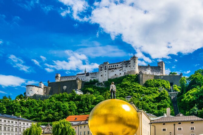 Salzburg Old Town Walking Tour, Mozart, Mirabell Gardens - Salzburg Cathedral, Mariensäule, and the fortress view