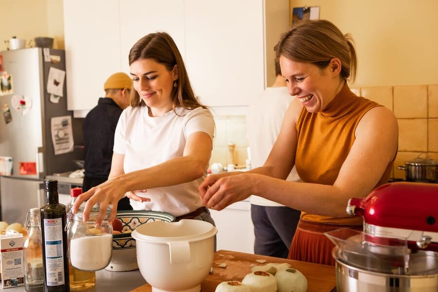 Vienna; Cooking Class: Make Schnitzel & Apple Strudel - Sitting down to eat what you made