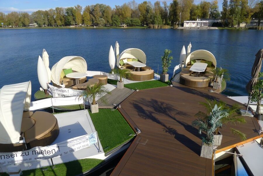 Vienna: Private Floating Island E-Boat Rental on Danube - Anchoring, swimming, and taking a break